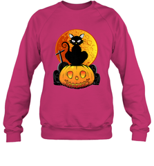 Happy Halloween Spooky Pumpkins Black Cat For Women Crewneck Sweatshirt Crewneck Sweatshirt - jonhlittlestore88