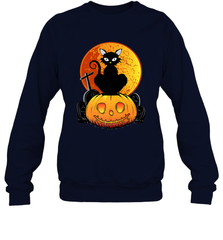 Happy Halloween Spooky Pumpkins Black Cat For Women Crewneck Sweatshirt Crewneck Sweatshirt - jonhlittlestore88