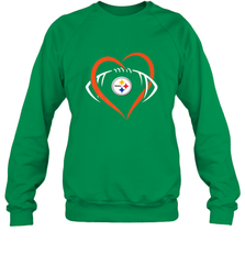 NFL Pittsburgh Steelers Heart Love Football Crewneck Sweatshirt Crewneck Sweatshirt - jonhlittlestore88