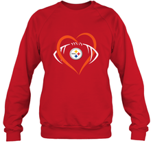 NFL Pittsburgh Steelers Heart Love Football Crewneck Sweatshirt Crewneck Sweatshirt - jonhlittlestore88