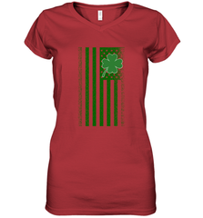 Lucky St. Patrick's Day Irish American Flag T Shirt Women's V-Neck T-Shirt Women's V-Neck T-Shirt - jonhlittlestore88