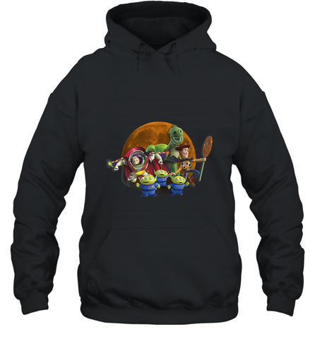 Disney Pixar Toy Story Halloween Moon Group Hooded Sweatshirt Hooded Sweatshirt / Black / S Hooded Sweatshirt - jonhlittlestore88