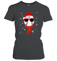 Tampa Bay Rays LogoChristmas Baseball Player Glasses Santa Hat Pajama Gift Women's T-Shirt