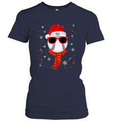 Tampa Bay Rays LogoChristmas Baseball Player Glasses Santa Hat Pajama Gift Women's T-Shirt
