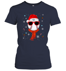 Tampa Bay Rays LogoChristmas Baseball Player Glasses Santa Hat Pajama Gift Women's T-Shirt Women's T-Shirt - jonhlittlestore88