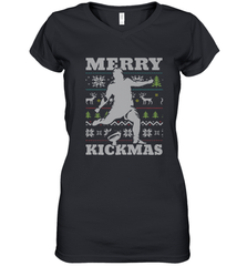 NFL Football SportsTeam Kicker Kickmas Funny Ugly Christmas Xmas Women's V-Neck T-Shirt Women's V-Neck T-Shirt - jonhlittlestore88