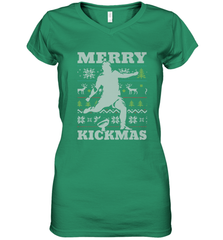 NFL Football SportsTeam Kicker Kickmas Funny Ugly Christmas Xmas Women's V-Neck T-Shirt Women's V-Neck T-Shirt - jonhlittlestore88