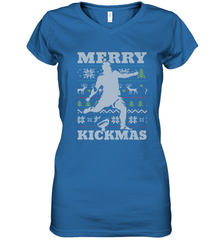 NFL Football SportsTeam Kicker Kickmas Funny Ugly Christmas Xmas Women's V-Neck T-Shirt Women's V-Neck T-Shirt - jonhlittlestore88