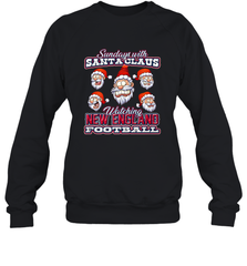 New England Christmas Funny Santa Claus Watching Football Crewneck Sweatshirt Crewneck Sweatshirt - jonhlittlestore88
