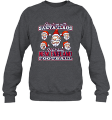 New England Christmas Funny Santa Claus Watching Football Crewneck Sweatshirt Crewneck Sweatshirt - jonhlittlestore88