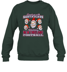 New England Christmas Funny Santa Claus Watching Football Crewneck Sweatshirt Crewneck Sweatshirt - jonhlittlestore88