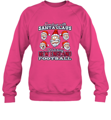 New England Christmas Funny Santa Claus Watching Football Crewneck Sweatshirt Crewneck Sweatshirt - jonhlittlestore88