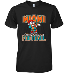NFL Miami Christmas Dabbing Santa Playing Miami Football Men's Premium T-Shirt Men's Premium T-Shirt - jonhlittlestore88