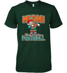 NFL Miami Christmas Dabbing Santa Playing Miami Football Men's Premium T-Shirt Men's Premium T-Shirt - jonhlittlestore88