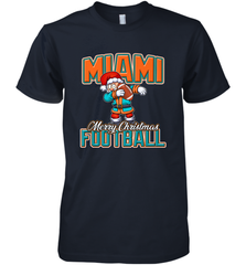NFL Miami Christmas Dabbing Santa Playing Miami Football Men's Premium T-Shirt Men's Premium T-Shirt - jonhlittlestore88