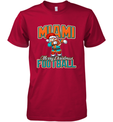 NFL Miami Christmas Dabbing Santa Playing Miami Football Men's Premium T-Shirt Men's Premium T-Shirt - jonhlittlestore88