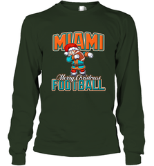 NFL Miami Christmas Dabbing Santa Playing Miami Football Long Sleeve T-Shirt Long Sleeve T-Shirt - jonhlittlestore88