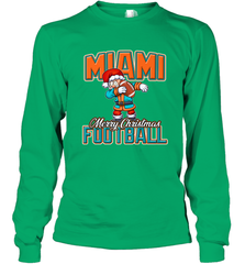 NFL Miami Christmas Dabbing Santa Playing Miami Football Long Sleeve T-Shirt Long Sleeve T-Shirt - jonhlittlestore88