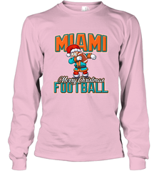 NFL Miami Christmas Dabbing Santa Playing Miami Football Long Sleeve T-Shirt Long Sleeve T-Shirt - jonhlittlestore88