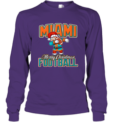 NFL Miami Christmas Dabbing Santa Playing Miami Football Long Sleeve T-Shirt Long Sleeve T-Shirt - jonhlittlestore88