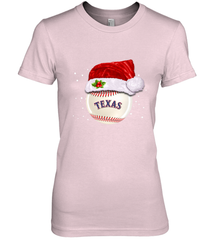 Texas Rangers Logo Baseball Ball Christmas Santa Hat Xmas Sport Funny Snow Women's Premium T-Shirt Women's Premium T-Shirt - jonhlittlestore88