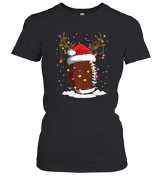 NFL Christmas Football Reindeer Funny Santa Hat Xmas Kids Gift Women's T-Shirt