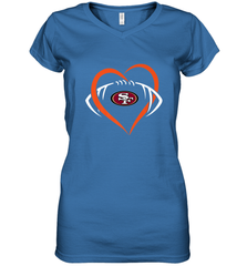 NFL San Francisco Heart Love Football Women's V-Neck T-Shirt Women's V-Neck T-Shirt - jonhlittlestore88