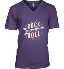 Peace Rock and Roll Love Music Guitar Retro Hippie Men's V-Neck Men's V-Neck - jonhlittlestore88