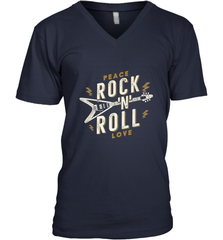 Peace Rock and Roll Love Music Guitar Retro Hippie Men's V-Neck Men's V-Neck - jonhlittlestore88