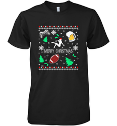 NFL Girls Video Game Beer And Football Really Ugly Christmas Men's Premium T-Shirt