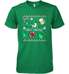 NFL Girls Video Game Beer And Football Really Ugly Christmas Men's Premium T-Shirt