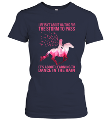 Life Is Not About Waiting Breast Cancer Hippie Peace Horse Women's T-Shirt