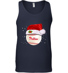 Philadelphia Phillies logo Baseball Ball Christmas Santa Hat Xmas Sport Funny Snow Men's Tank Top