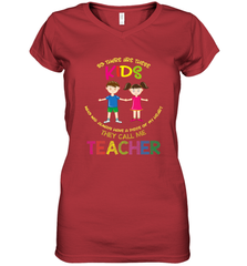 They Call Me Teacher School Kids Fun Appreciation Women's V-Neck T-Shirt Women's V-Neck T-Shirt - jonhlittlestore88