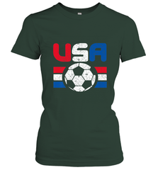 Distressed Red, White and Blue Soccer Flag Shirts of the USA Women's T-Shirt Women's T-Shirt - jonhlittlestore88