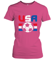 Distressed Red, White and Blue Soccer Flag Shirts of the USA Women's T-Shirt Women's T-Shirt - jonhlittlestore88