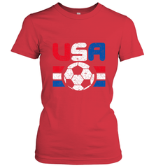 Distressed Red, White and Blue Soccer Flag Shirts of the USA Women's T-Shirt Women's T-Shirt - jonhlittlestore88
