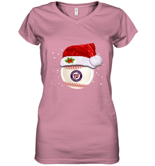 Washington Nationals Logo Baseball Ball Christmas Santa Hat Xmas Sport Funny Snow Women's V-Neck T-Shirt Women's V-Neck T-Shirt - jonhlittlestore88