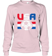 Distressed Red, White and Blue Soccer Flag Shirts of the USA Long Sleeve T-Shirt Long Sleeve T-Shirt - jonhlittlestore88