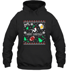 NFL Girls Video Game Beer And Football Really Ugly Christmas Hooded Sweatshirt