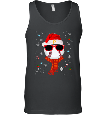 Pittsburgh Pirates Logo Christmas Baseball Player Glasses Santa Hat Pajama Gift Men's Tank Top Men's Tank Top / Black / XS Men's Tank Top - jonhlittlestore88