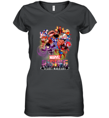 Marvel Rising Secret Warriors Hero Action Pose Collage Women's V-Neck T-Shirt Women's V-Neck T-Shirt - jonhlittlestore88