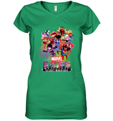 Marvel Rising Secret Warriors Hero Action Pose Collage Women's V-Neck T-Shirt Women's V-Neck T-Shirt - jonhlittlestore88