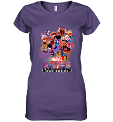 Marvel Rising Secret Warriors Hero Action Pose Collage Women's V-Neck T-Shirt Women's V-Neck T-Shirt - jonhlittlestore88