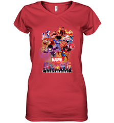 Marvel Rising Secret Warriors Hero Action Pose Collage Women's V-Neck T-Shirt Women's V-Neck T-Shirt - jonhlittlestore88
