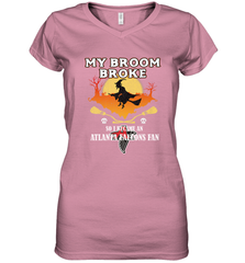 Broom Broke So I Became An Atlanta Falcons Fan  NFL Halloween Costume Women's V-Neck T-Shirt Women's V-Neck T-Shirt - jonhlittlestore88