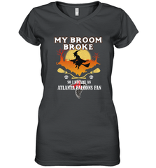 Broom Broke So I Became An Atlanta Falcons Fan  NFL Halloween Costume Women's V-Neck T-Shirt Women's V-Neck T-Shirt - jonhlittlestore88