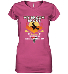 Broom Broke So I Became An Atlanta Falcons Fan  NFL Halloween Costume Women's V-Neck T-Shirt Women's V-Neck T-Shirt - jonhlittlestore88
