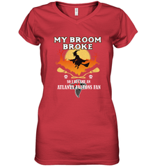 Broom Broke So I Became An Atlanta Falcons Fan  NFL Halloween Costume Women's V-Neck T-Shirt Women's V-Neck T-Shirt - jonhlittlestore88