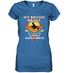 Broom Broke So I Became An Atlanta Falcons Fan  NFL Halloween Costume Women's V-Neck T-Shirt Women's V-Neck T-Shirt - jonhlittlestore88